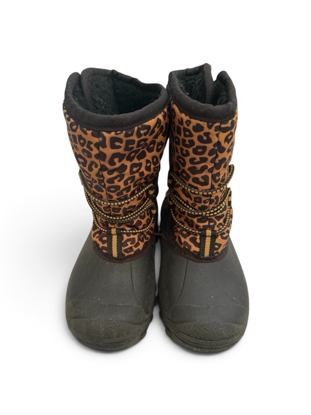 6/$20 Girls Size 10 Leopard Print Winter Boots - Brown